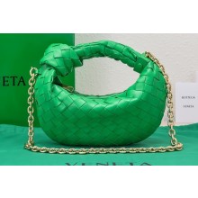 Bottega Veneta Chain mini jodie intrecciato leather top handle bag Green