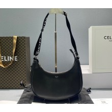 Celine Medium Ava Bag with Celine strap in Smooth Calfskin 60054 Black