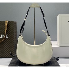 Celine Medium Ava Bag with Celine strap in Smooth Calfskin 60054 White