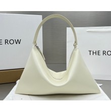 The Row Large Morgan Bag in Leather 1824 White