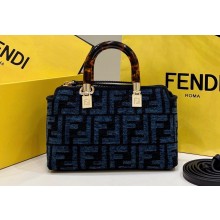 Fendi By The Way Mini Boston bag FF tapestry fabric Blue