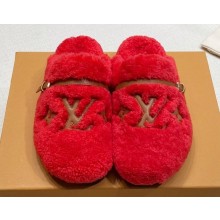 Louis Vuitton Shearling Winterbreak Flat Comfort Mules 01