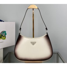 Prada Cleo brushed leather shoulder Bag 1BC499 Ombre White 2022