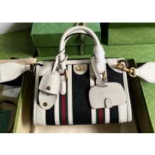 Gucci Mini top handle bag with Double G 715771 Canvas and leather White
