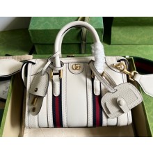 Gucci Mini top handle bag with Double G 715771 leather  White