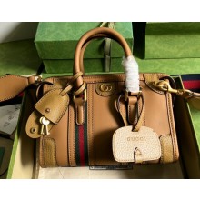 Gucci Mini top handle bag with Double G 715771 leather Brown