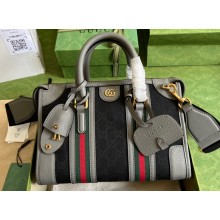 Gucci Small top handle bag with Double G 715772 Canvas and leather Gray
