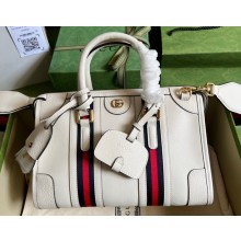 Gucci Small top handle bag with Double G 715772 leather White