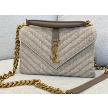 Saint Laurent college medium chain Bag "carré rive gauche" in jersey 600279