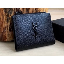 Saint Laurent MONOGRAM bi-fold wallet 575879 Black