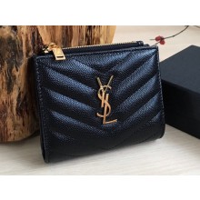 Saint Laurent cassandre bi-fold wallet 575879 Black/Gold