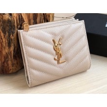 Saint Laurent cassandre bi-fold wallet 575879 Beige