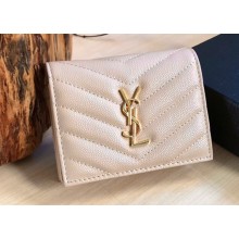 Saint Laurent cassandre flap card case Wallet 530841 Beige