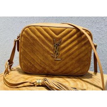Saint Laurent Lou Camera Bag In Quilted suede 574494 Brown