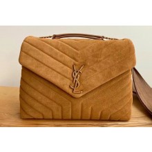 Saint Laurent loulou Medium chain bag in quilted "y" suede 574946 Brown