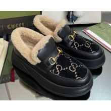 Gucci Heel 3cm Shearling Lining Loafers with Horsebit 10 2022