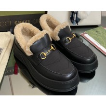 Gucci Heel 3cm Shearling Lining Loafers with Horsebit 01 2022