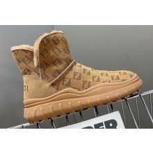 Fendi Shearling FF Ankle boots Beige 2022