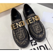 Fendi Logo FF Fabric Loafers 2022