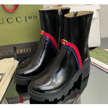 Gucci Heel 6.5cm ankle boots with Double G Brushed Black 2022