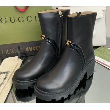 Gucci Heel 6.5cm ankle boots with Double G Black 2022