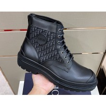 Dior Smooth Calfskin and Oblique Jacquard Explorer Men's Ankle Boots Black 2022