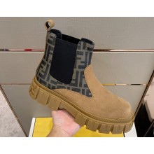 Fendi Men's Ankle Boots Suede Brown 2022