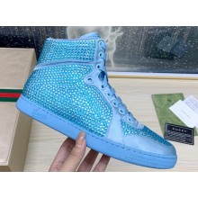 Gucci Crystal Satin fabric high-top sneakers 05 2023