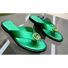 Gucci Interlocking G Women/Men thong sandals Green 2022