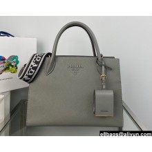 Prada Monochrome medium Saffiano Leather bag 1BA155 Gray