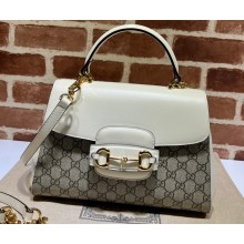 Gucci Horsebit 1955 medium bag ‎702049 GG canvas White