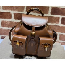 Gucci Bamboo small backpack bag 702101 Brown