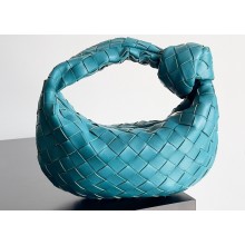 Bottega Veneta intrecciato leather mini jodie top handle bag blue