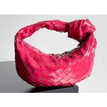 Bottega Veneta patent leather mini jodie top handle bag red