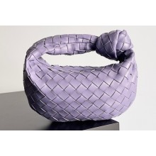Bottega Veneta intrecciato leather mini jodie top handle bag lavender