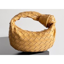 Bottega Veneta intrecciato leather mini jodie top handle bag apricot