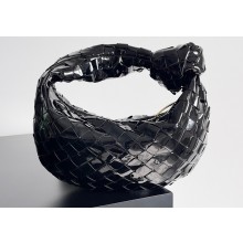 Bottega Veneta patent leather mini jodie top handle bag black