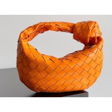 Bottega Veneta intrecciato leather mini jodie top handle bag orange