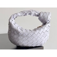 Bottega Veneta intrecciato leather mini jodie top handle bag white