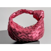 Bottega Veneta intrecciato leather mini jodie top handle bag metallic pink