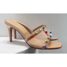 Valentino Rockstud Alcove Leather and Mesh Mules 08 2022
