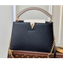Louis Vuitton Taurillon Leather Capucines MM Bag M20708 Black