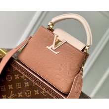 Louis Vuitton Taurillon Leather Capucines Mini Bag Trianon Pink/Greige