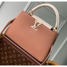 Louis Vuitton Taurillon Leather Capucines MM Bag Trianon Pink/Greige