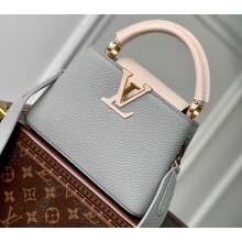 Louis Vuitton Taurillon Leather Capucines Mini Bag Steeple Gray/Greige