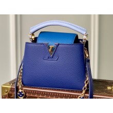 Louis Vuitton Taurillon Leather Capucines Mini Bag M20845 Tanzanite Blue