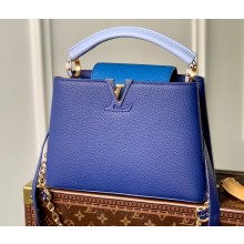 Louis Vuitton Taurillon Leather Capucines BB Bag M20844 Tanzanite Blue