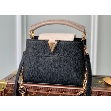 Louis Vuitton Taurillon Leather Capucines Mini Bag M20845 Black