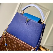 Louis Vuitton Taurillon Leather Capucines MM Bag M20708 Tanzanite Blue