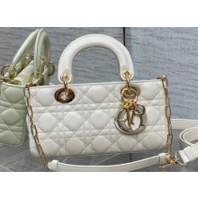 Dior Small Lady D-Joy Bag in Cannage Lambskin White 2022